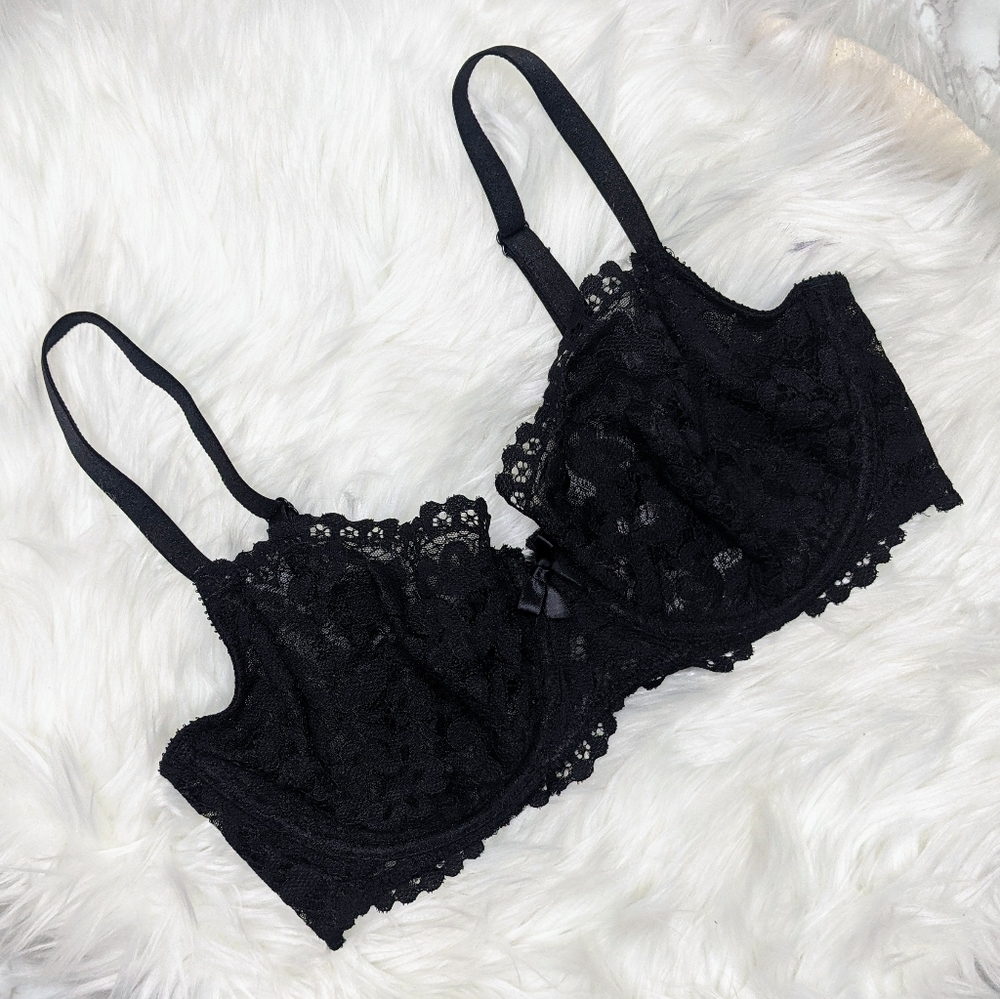 VS Very Sexy Unlined Demi Black Bra 36D
